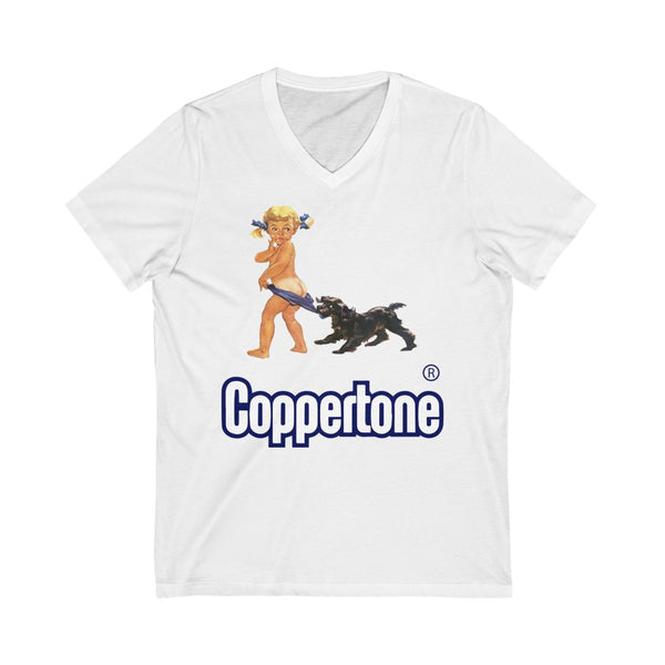 Vintage Coppertone Tee Unisex Jersey Short Sleeve V-Neck Tee