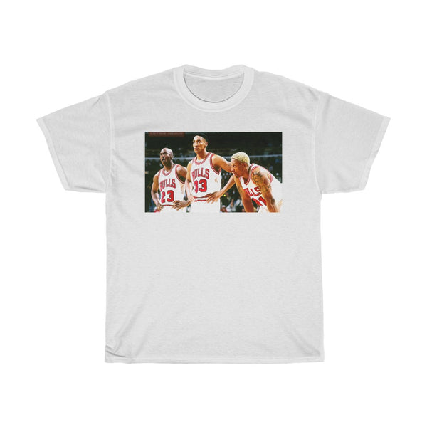 Michael Jordan Scottie Pippen Dennis Rodman Basketball Classic Bulls Retro Chicago S Unisex T Shirt S 5 Unisex Heavy Cotton Tee