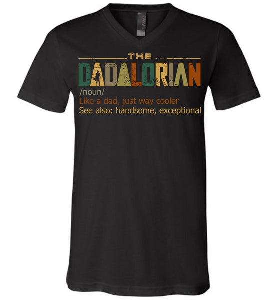 Vintage The Dadalorian Definition  Like A Dad Just Way Cooler Men's V-Neck