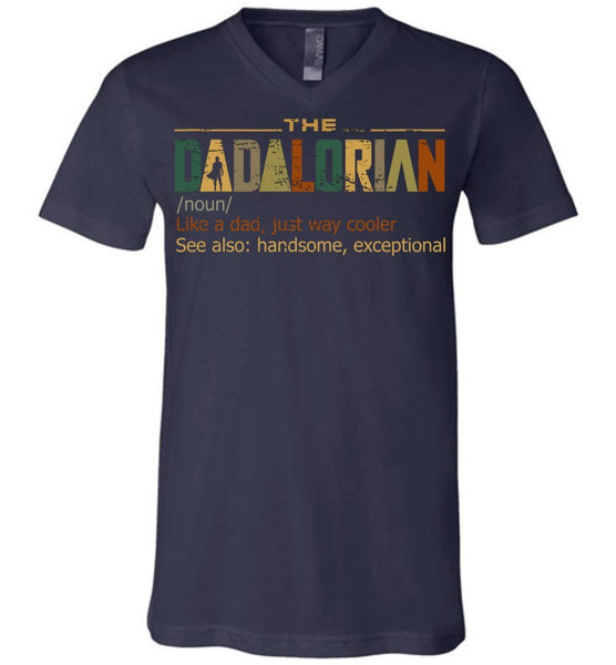 Vintage The Dadalorian Definition  Like A Dad Just Way Cooler Men's V-Neck