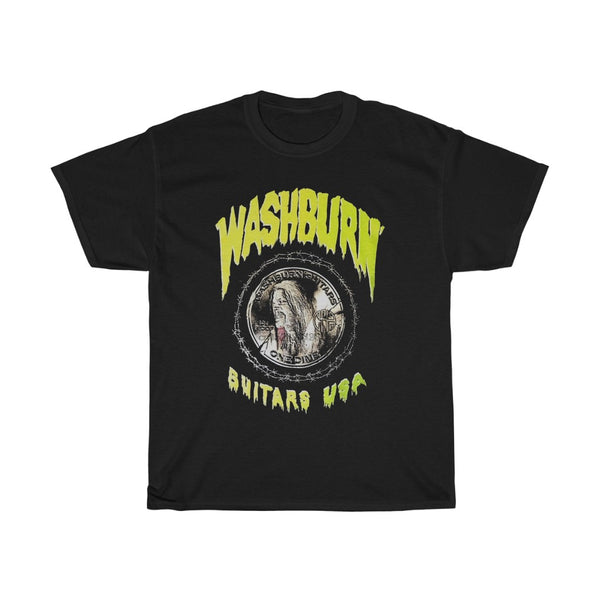 Order #1450 WASHBURN DIMEBAG DARRELL RARE DIME BLACKNAVY T SHIRT USA Unisex Heavy Cotton Tee