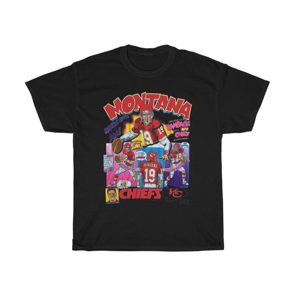 Order #1447 Clothing Vintage 1990s Nfl Kansas City Chiefs Joe Montana  Unisex Heavy Cotton Tee