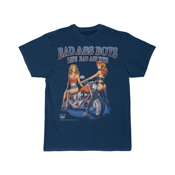 Vintage 90's Bad Ass Boys Have Bad Ass Toys 1995 Sturgis Black Hills Rally Motorcycle Babe T-Shirt 1210