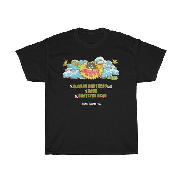 Vintage 1973 Summer Jam At Watkins Glen Festival Concert Tee Grateful Dead Allman Brothers The Band New York 70s Graphic Shirt Unisex Heavy Cotton Tee