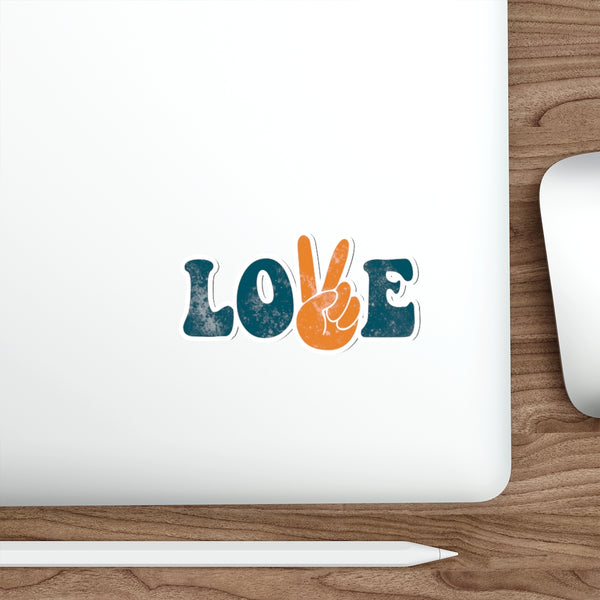 Hippie Love Peace Sign Vintage Die-Cut Stickers for Car, Van, Laptop, Window