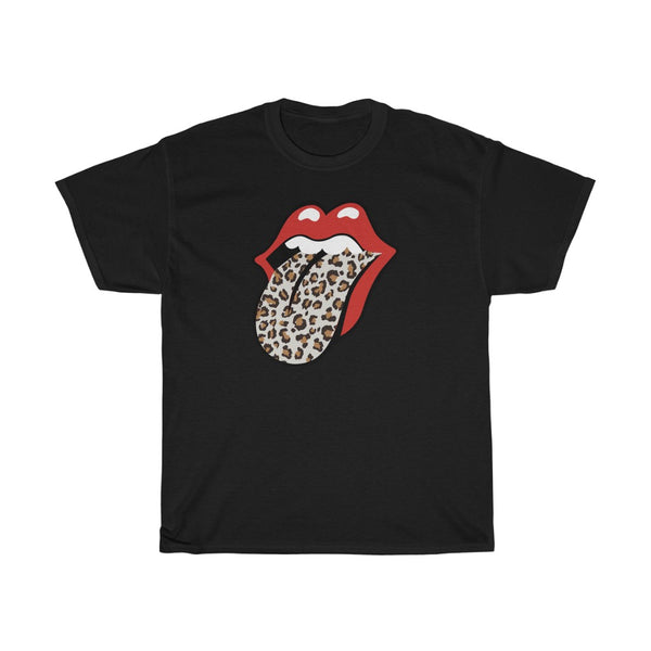Rolling Stones Shirt Red Lips Leopard T shirt Rock Star Tee Red Lips Tee Leopard Tongue Shirt Fashion Lover Shirt Rock Roll T shirt Unisex Heavy Cotton Tee