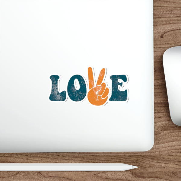 Hippie Love Peace Sign Vintage Die-Cut Stickers for Car, Van, Laptop, Window