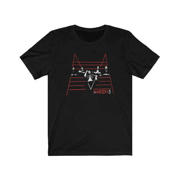 Maroon 5 2011 Tour Black Short Sleeve Vintage Distressed  Unisex Jersey Short Sleeve Tee
