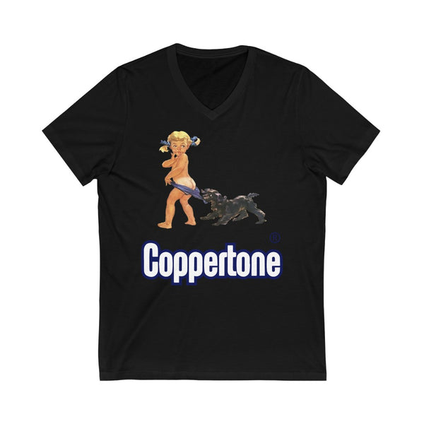 Vintage Coppertone Tee Unisex Jersey Short Sleeve V-Neck Tee