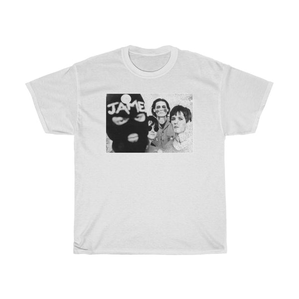 Rarevtg Manic Street Preas Line Up Faster Top Of The Pops Balaclava James Torn Distress Shirt Us Version 1610 Unisex Heavy Cotton Tee