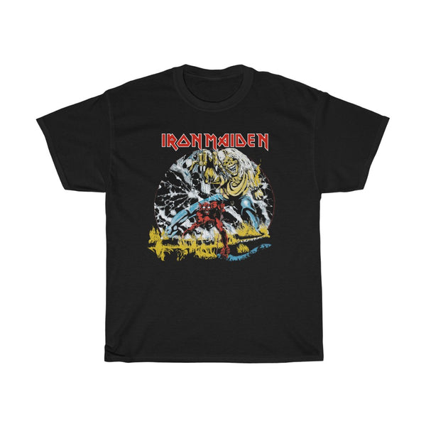 RARE VINTAGE 1982 IRON MAIDEN NUMBER OF THE BEAST WORLD TOUR CONCERT ROCK SHIRT 80S 1980S Unisex Heavy Cotton Tee