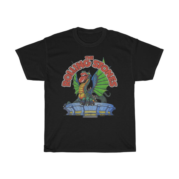 Rare True Vintage 80s Legendary English Rock Band The Rolling Stones 1981 Us Tour Out Promo T Shirt Concert Mick Jagger Unisex Heavy Cotton Tee