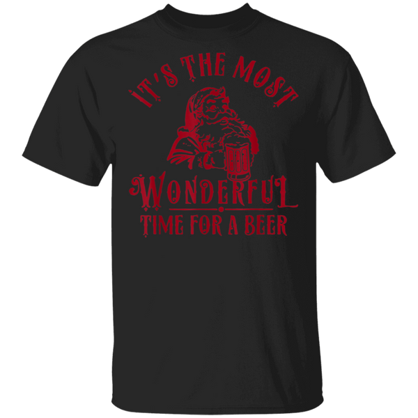 Santa Claus It's The Most Wonderful Time For A Beer Christmas Funny T-Shirt 2011