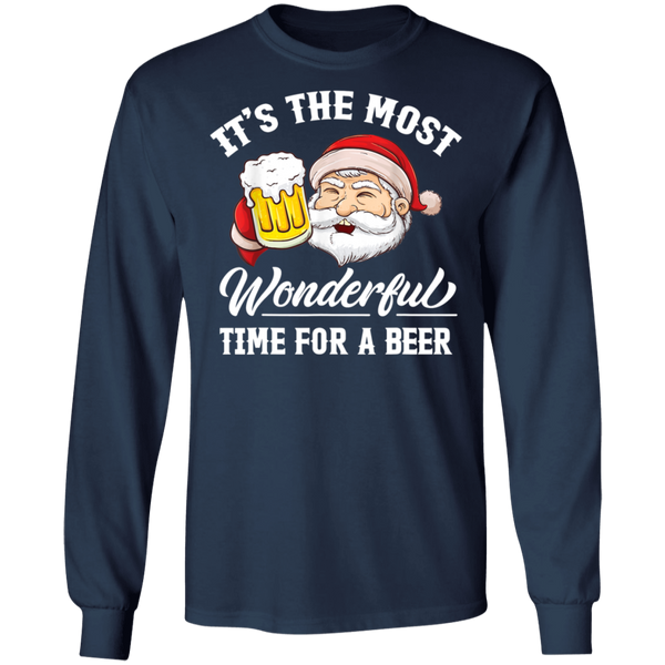 Santa Claus It's The Most Wonderful Time For A Beer christmas Gift Long Sleeve 2011