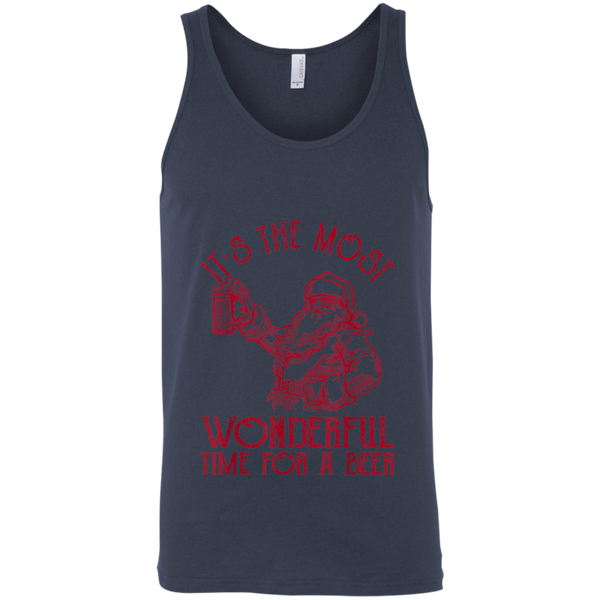 Santa Claus It's The Most Wonderful Time For A Beer  Christmas Unisex Tank Top 2111