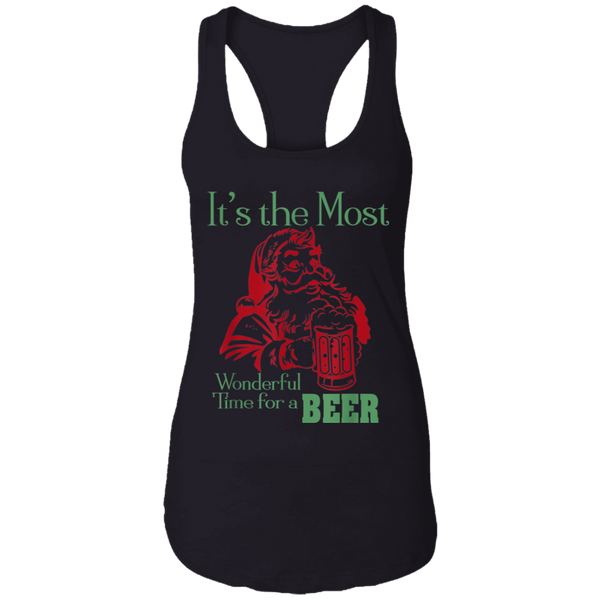 Santa Claus It's The Most Wonderful Time For A Beer - Funny Christmas Women Tank Top 2111