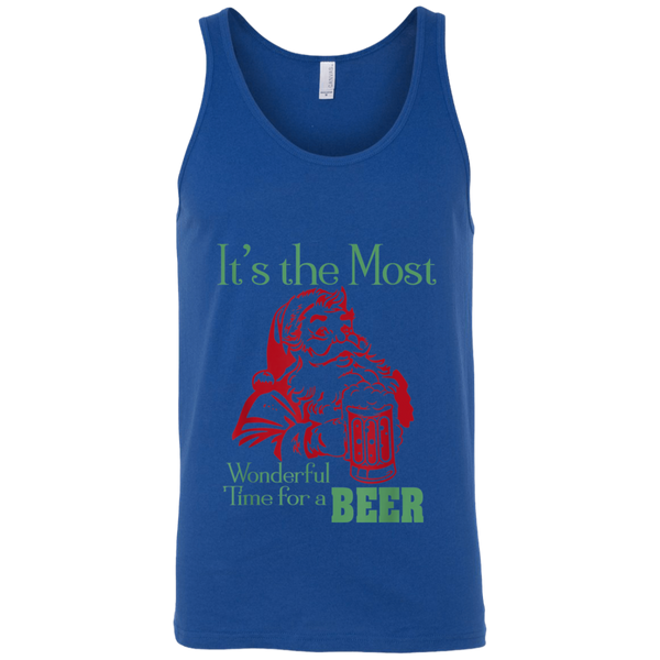 Santa Claus It's The Most Wonderful Time For A Beer - Funny Christmas Unisex Tank Top 2011
