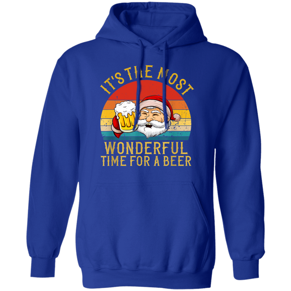 Santa Claus It's The Most Wonderful Time For A Beer - Vintage Hoodie 2111