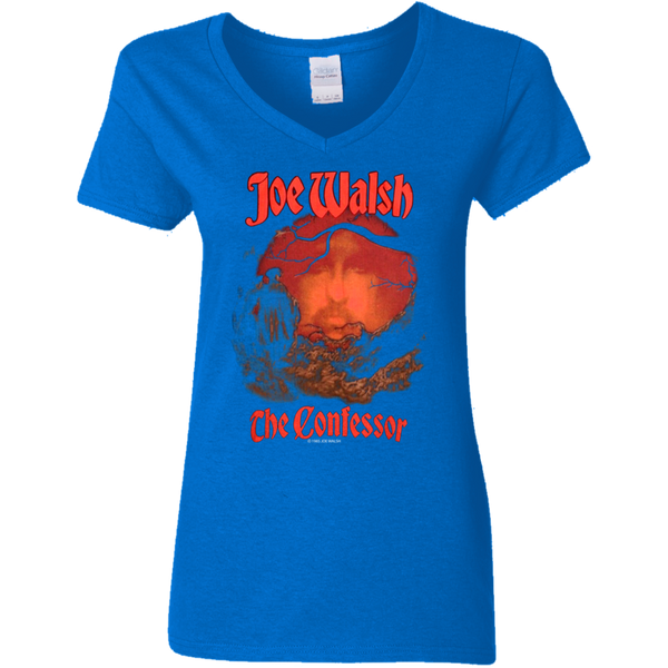 Vintage Joe Walsh Shirt 1985 The Confessor Concert Shirt Band Tee The Eagles Bohemian Hippie Grateful Dead The Beatles Eagles 80s Ladies V-Neck T-Shirt 1110