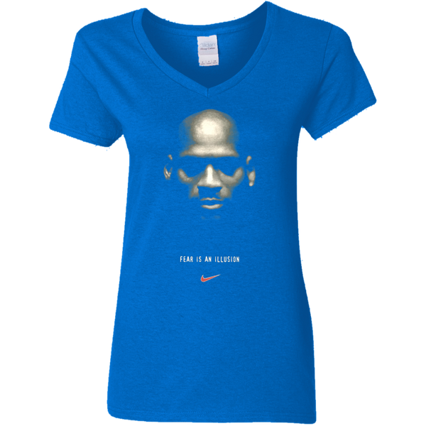 Vintage 90s 1995 NIKE michael jordan fear is an illusion made in usa -Gildan Replica Ladies V-Neck T-Shirt 1110