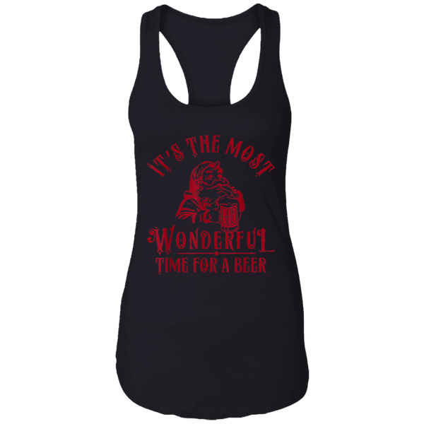 Santa Claus It's The Most Wonderful Time For A Beer Christmas Funny Women Tank Top 2111