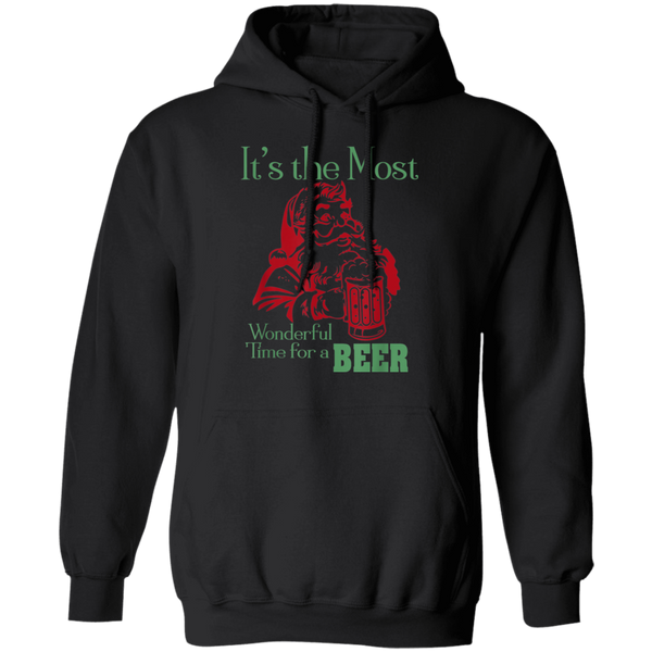 Santa Claus It's The Most Wonderful Time For A Beer - Funny Christmas Hoodie 2011