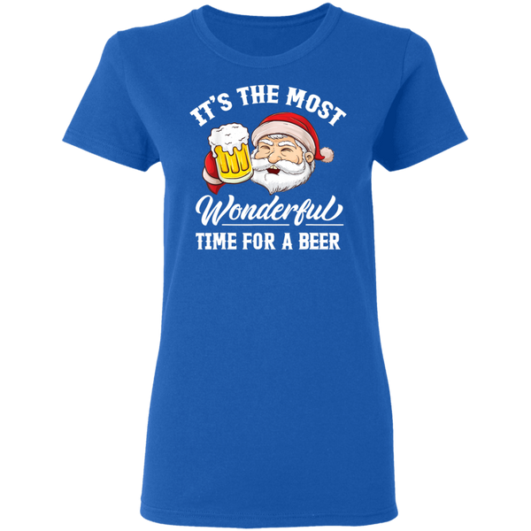 Santa Claus It's The Most Wonderful Time For A Beer christmas Gift Women T-Shirt 2011