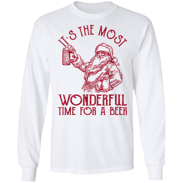 Santa Claus It's The Most Wonderful Time For A Beer  Christmas Long Sleeve 2011