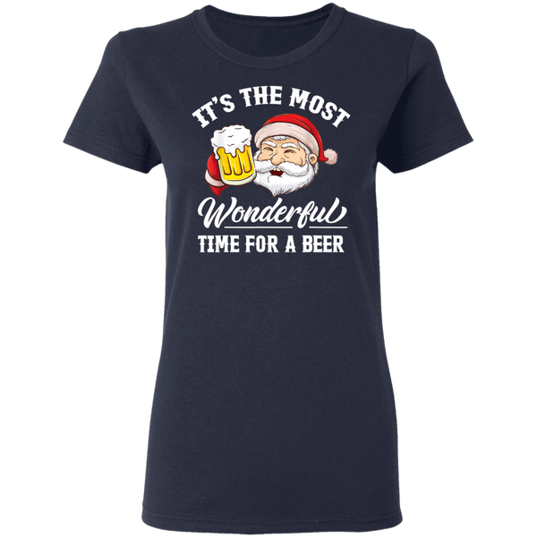 Santa Claus It's The Most Wonderful Time For A Beer christmas Gift Women T-Shirt 2011