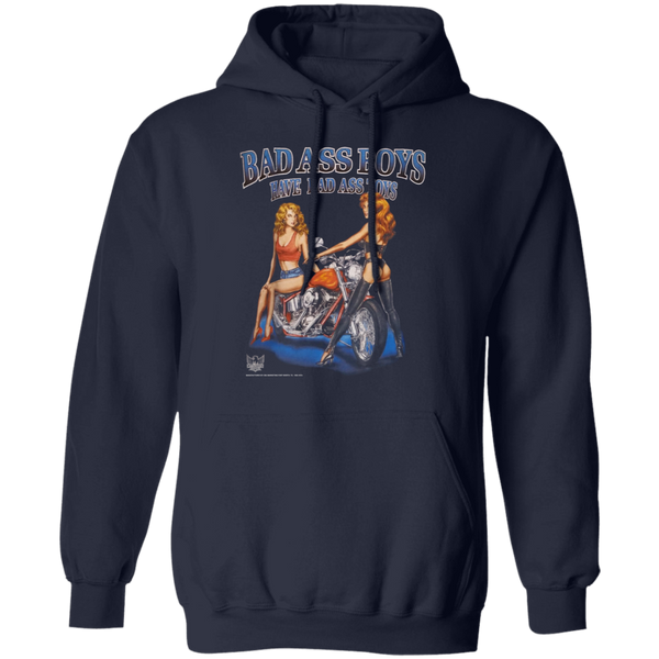 Vintage 90's Bad Ass Boys Have Bad Ass Toys 1995 Sturgis Black Hills Rally Motorcycle Babe Hoodie 1210
