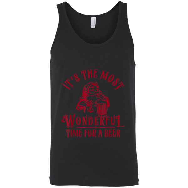Santa Claus It's The Most Wonderful Time For A Beer Christmas Funny Unisex Tank Top 2111