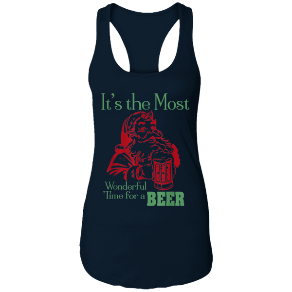 Santa Claus It's The Most Wonderful Time For A Beer - Funny Christmas Women Tank Top 2011