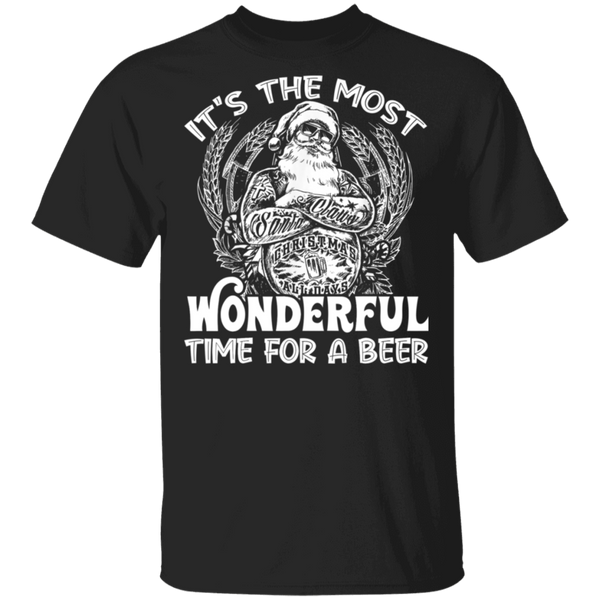 Santa Claus It's The Most Wonderful Time For A Beer - Christmas Funny T-Shirt 2011
