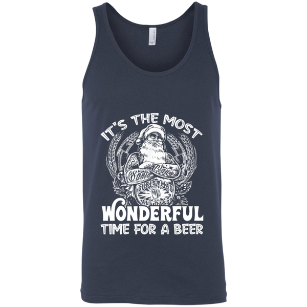 Santa Claus It's The Most Wonderful Time For A Beer - Christmas Funny Unisex Tank Top 2011
