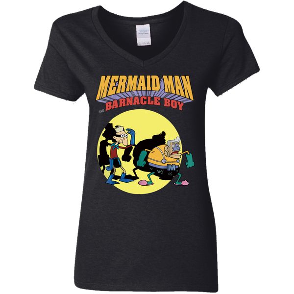 Nickelodeon Spongebob Mermaid Man Ladies V-Neck T-Shirt 0511