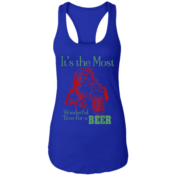 Santa Claus It's The Most Wonderful Time For A Beer - Funny Christmas Women Tank Top 2111