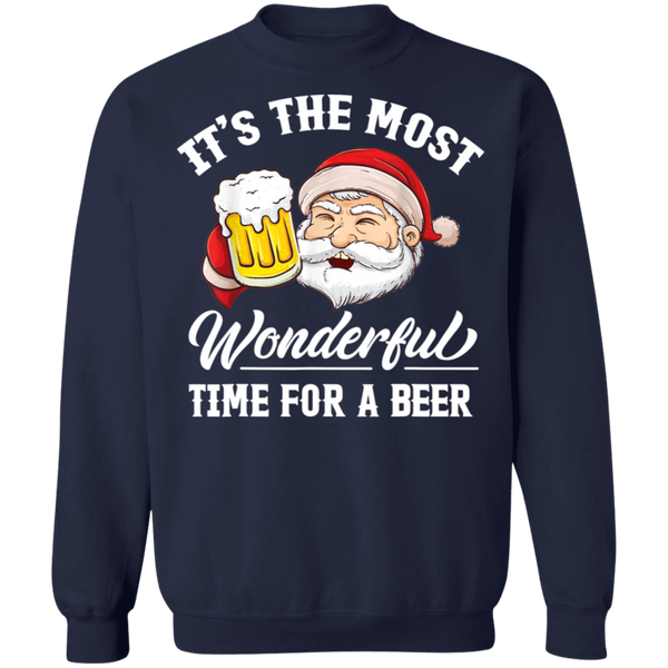 Santa Claus It's The Most Wonderful Time For A Beer christmas Gift Sweatshirt 2111