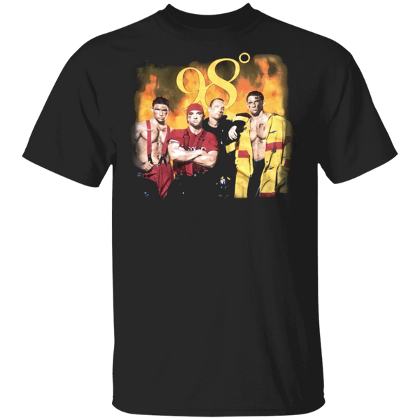 Vintage 1990s 98 DEGREES 'Heat It Up' 1998 Tour Black Concert T-SHIRT Size Large NSYNC Backstreet Boys Boy Band T-Shirt 2311