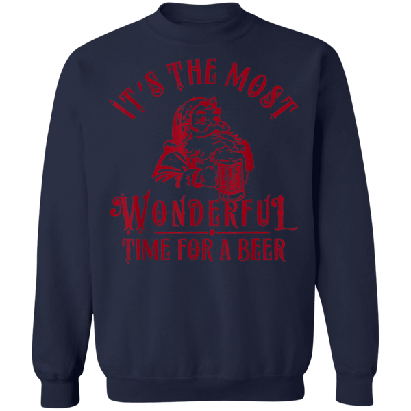 Santa Claus It's The Most Wonderful Time For A Beer Christmas Funny Sweatshirt 2111