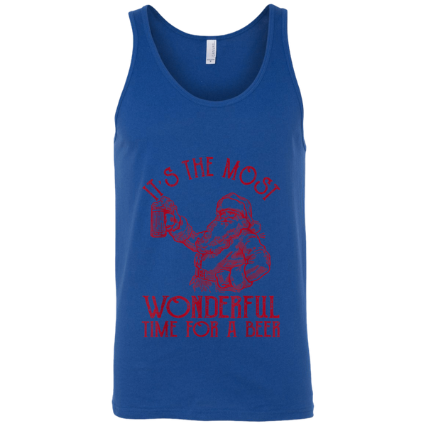Santa Claus It's The Most Wonderful Time For A Beer  Christmas Unisex Tank Top 2111