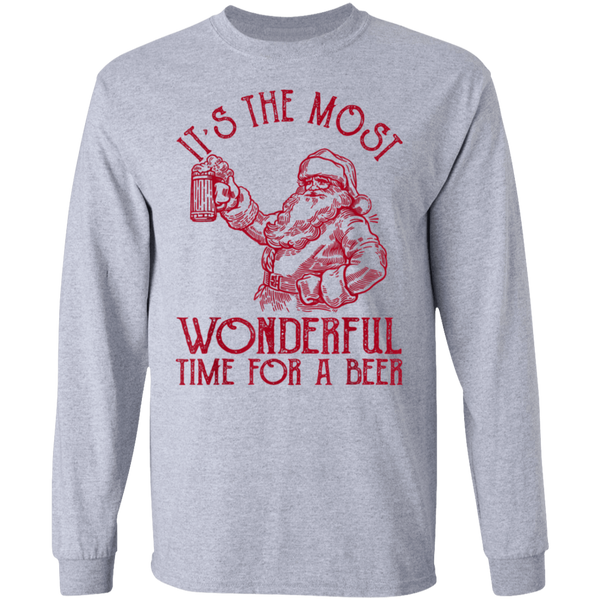 Santa Claus It's The Most Wonderful Time For A Beer  Christmas Long Sleeve 2011