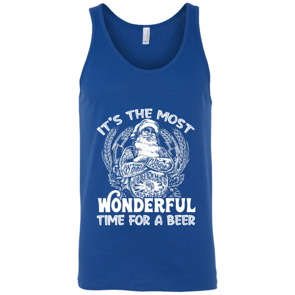 Santa Claus It's The Most Wonderful Time For A Beer - Christmas Funny Unisex Tank Top 2111