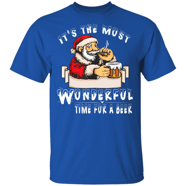 Santa Claus Christmas It's The Most Wonderful Time For A Beer T-Shirt 2111
