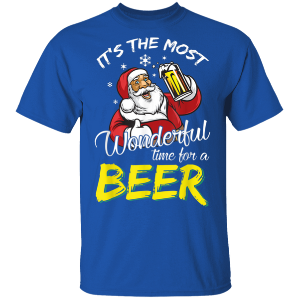 Santa Claus It's The Most Wonderful Time For A Beer - Christmas Gift T-Shirt 2011