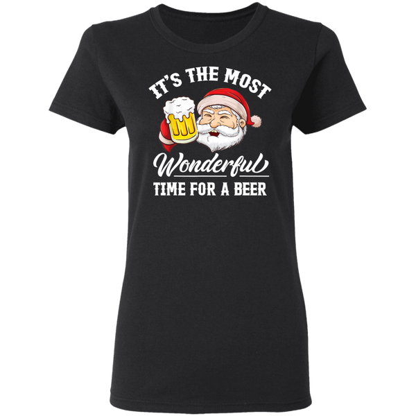 Santa Claus It's The Most Wonderful Time For A Beer christmas Gift Women T-Shirt 2111