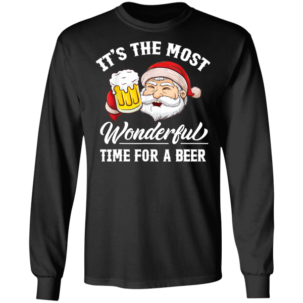 Santa Claus It's The Most Wonderful Time For A Beer christmas Gift Long Sleeve 2111