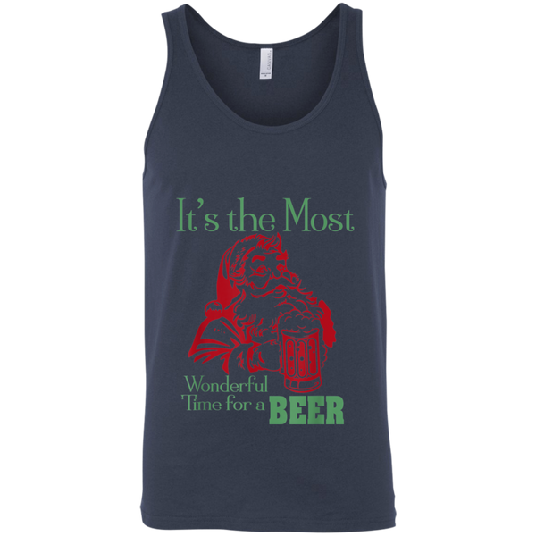 Santa Claus It's The Most Wonderful Time For A Beer - Funny Christmas Unisex Tank Top 2011