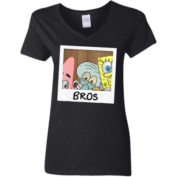 Nickelodeon Spongebob Squarepants BROS Ladies V-Neck T-Shirt 0511