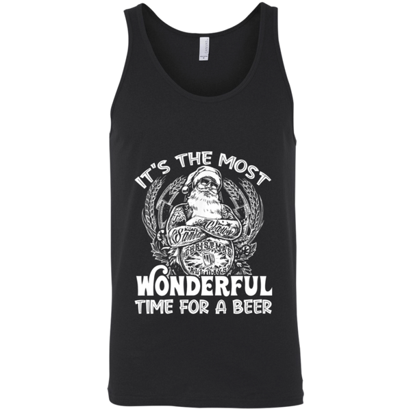 Santa Claus It's The Most Wonderful Time For A Beer - Christmas Funny Unisex Tank Top 2011