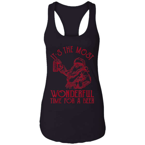 Santa Claus It's The Most Wonderful Time For A Beer  Christmas Women Tank Top 2111